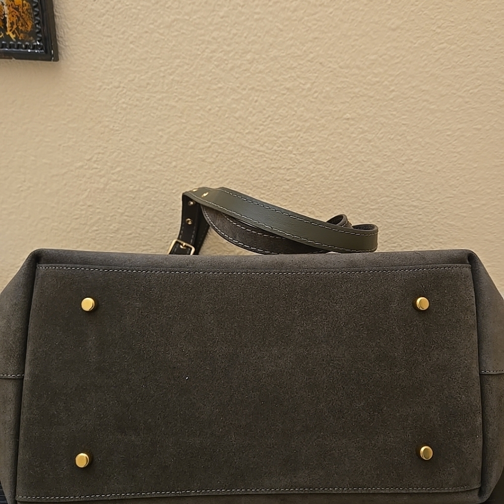 Coach Suede Gramercy Buckle Detail Oversized Slouchy Tote Bag - Picture 14 of 14